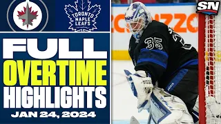 Winnipeg Jets at Toronto Maple Leafs | FULL Overtime Highlights - January 24, 2024