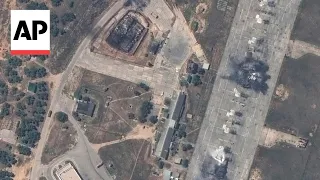 Satellite images show what appear to be damaged planes at air base in Crimea