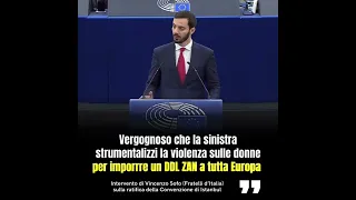 Intervento dell’eurodeputato Vincenzo Sofo sulla Convenzione di Istanbul "un ddl Zan mascherato"