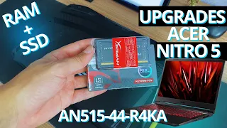 Como fazer  UPGRADES no notebook ACER NITRO 5 - Guia Completo SSD e MEMÓRIA RAM (AN515-44-R4KA)