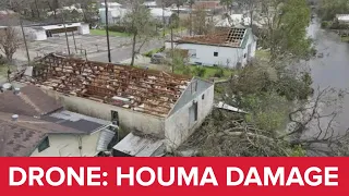 Drone video: Hurricane Ida damage in Houma