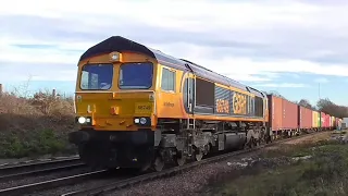 Felixstowe container freight trains at westerfield 20/12/18