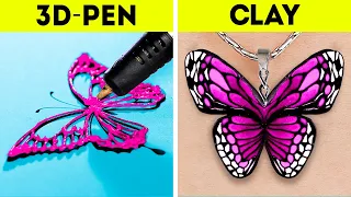 POLYMER CLAY VS. 3D PEN | Cool Mini Crafts And DIY Jewelry