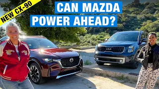 2024 Mazda CX-90 vs. 2023 Kia Telluride | Three-Row SUV Head-to-Head | Driving Impressions & More!