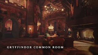 "Gryffindor Common Room" // Bonfire Sounds & Cozy Ambience ASMR - Harry Potter Hogwarts Legacy