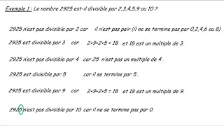 Critères de divisibilité par 2;3;4;5;9;10