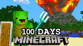 100 Giorni su un'isola vulcanica su Minecraft