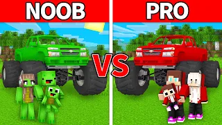 Mikey Family & JJ Family - NOOB vs PRO : MONSTER TRUCK in Minecraft (Maizen)