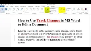 How to use track changes in ms word to edit a word document