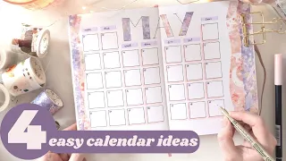 4 ✨Easy✨ Monthly Calendar Ideas for your Bullet Journal