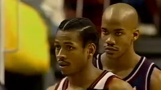 Allen Iverson (34pts/5rebs/5asts) vs Stephon Marbury (31pts/9asts) (2000)