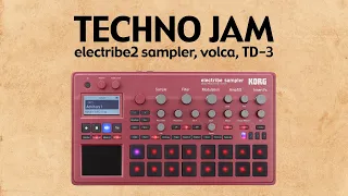 TECHNO JAM / electribe 2 sampler, volca bass, keys, fm 2, TD-3 & Trumpet