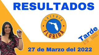 Lotería Florida Tarde Resultados de hoy Domingo 27 de Marzo del 2022