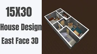 450 Sqft Ghar Ka Naksha || 15X30 House Plan || 50 Gaj Makan Ka Naksha || 3D House Design