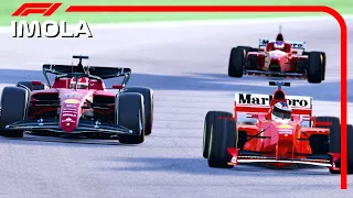 Ferrari F1 2022 vs Ferrari F1 1996 97 98 at Imola Circuit