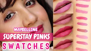 *NEW* Maybelline Superstay Lipstick Pinks Edition SWATCHES | SUPERSTAY MATTE INK + CRAYON SWATCHED