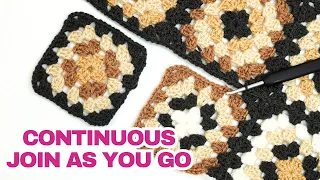 How to Crochet the Continuous Join As You Go CJAYG joining granny squares made EASY!