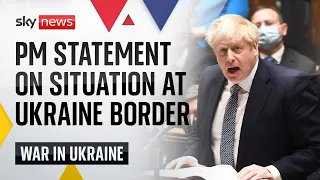 Boris Johnson makes a statement on situation on the Ukrainian border with Russia