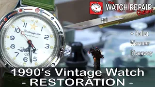 Restoration of a 1990's Vostok Amphibia/Komandirskie Military Watch + Pallet Warmer Demo & Giveaway!