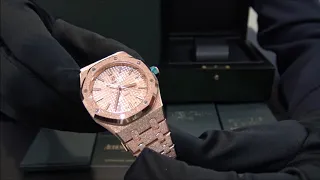 Audemars Piguet Royal Oak 37 Frosted 15454OR Rose Gold 2018 | WatchesGMT (English)