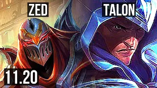 ZED vs TALON (JUNGLE) | 13/0/6, Legendary, 1.9M mastery, 400+ games | NA Master | v11.20