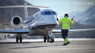 Gulfstream G650ER | Valley Landing and Takeoff | Engadin Airport | 12.01.2020