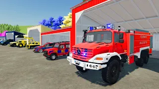 TRANSPORTING POLICE CARS, AMBULANCE, CARS, FIRE TRUCK OF COLORS! WITH TRUCKS! - FARMING SIMULATOR 22
