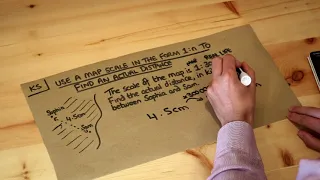 Key Skill - Use a map scale in the form 1:n to find an actual distance.