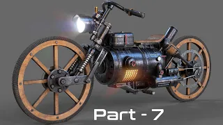 Wild West Motorcycle Modeling Part 07 | blender bike modeling |  substance painter tutorial