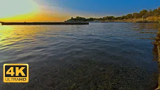 🌱 Ambient Chill out Music & 💧 Water Reflections 💧 | 4K 60Fps UHD Window | Abandoned port Sunset