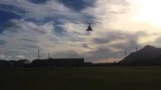 President Obama's helicopter landing in Fish Hoek, Cape Town
