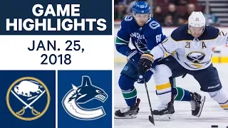 NHL Game Highlights | Sabres vs. Canucks - Jan. 25, 2018