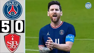 PSG  vs Brest 5 0 Extended Highlights & All Goals 2021 HD