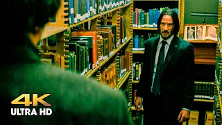 John v. Ernest. A fight in the library. John Wick 3