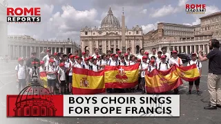 Boys choir sings for Pope Francis at his last General Audience before his summer vacation