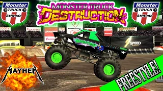 Monster Truck Destruction Game play FREESTYLE!   (Mayhem Episode: 1)