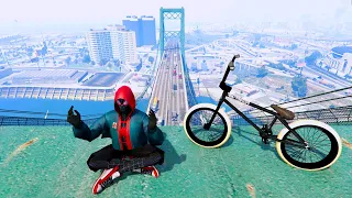 GTA 5 - Spiderman BMX Parkour Jumps Vol.13 (Euphoria Ragdolls)