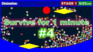 Survive for１minute #4, 193 country elimination marble race in Algodoo | Marble Factory