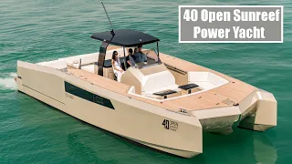 inside $1.2M 40 Open Sunreef Power yacht | Luxury Catamaran