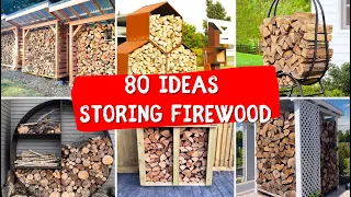 IDEAS for STORING FIREWOOD outside the house 🍀 80 examples for inspiration! Outdoor firewood rack