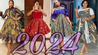 2024 Ankara fashion: Classy and Trendy Ankara short Flare gowns for classy chics, Ankara short gowns