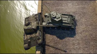 garbage war thunder version of T-34's bridge duel scene