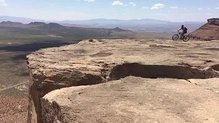 Bicyclist Almost Falls off Cliff