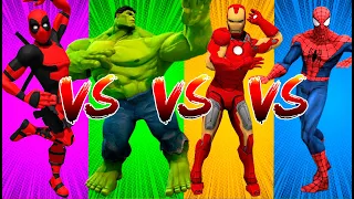SUPERHERO COLOR DANCE CHALLENGE Deadpool vs Hulk vs Iron Man vs Spider-Man
