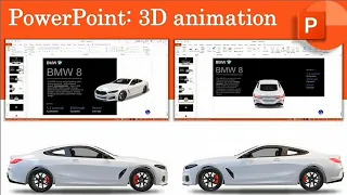 PowerPoint: 3D animation on BMW 8 using Morph transition.