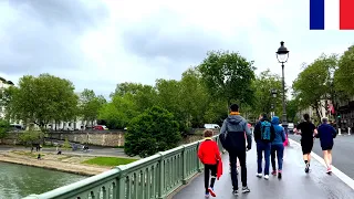 🇫🇷🌧️【HDR 4K】Paris Walk - Jussieu to Rambuteau via Pont Sully & Bastille (May 2024)