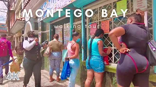 Montego Bay, Jamaica. Walking through the downtown area, 4K