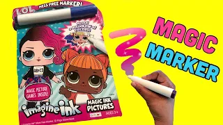LOL Surprise Imagine Ink Coloring Book with Magic Marker and Dolls !