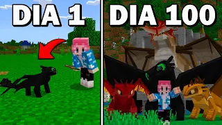 SOBREVIVI 100 DIAS NO COMO TREINAR SEU DRAGÃO NO MINECRAFT O FILME