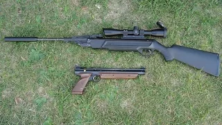 Отстрел в хронограф  винтовки мр-512 и Crosman 1377